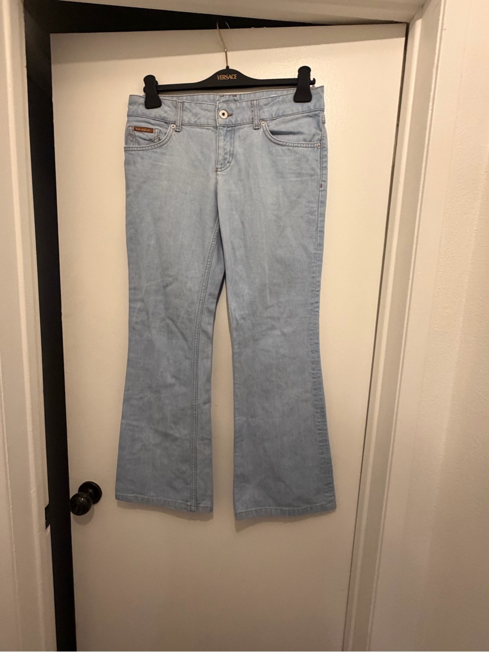 Versace Light Blue Womens Bootcut Jeans